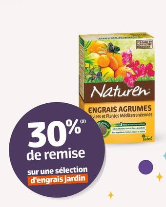 Jardiland 30% de remise sur une sélection d'engrais jardin offre