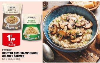 ALDI D’antelli risotto aux champignons ou aux légumes offre
