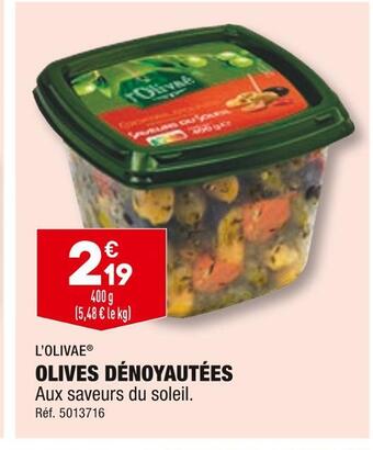 ALDI L’olivae olives dénoyautées offre