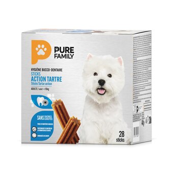Gamm vert Pure family sticks dentaires action tartre pure family offre