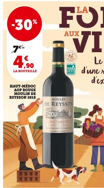 Super U Moulin de reysson haut-médoc aop rouge 2018 offre