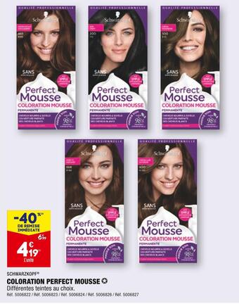 ALDI Schwarzkopf coloration perfect mousse offre