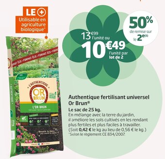 Or brun authentique fertilisant universel