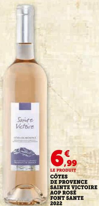 Super U Font sante côtes de provence sainte victoire aop rosé 2022 offre