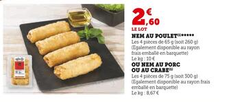 U Express Nem au poulet offre