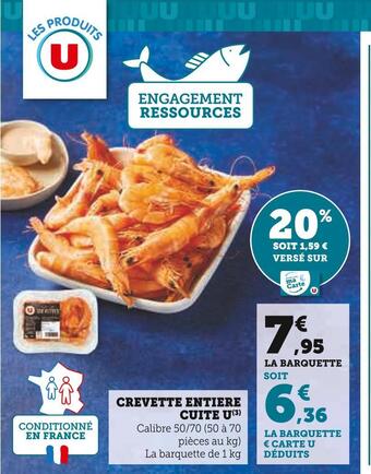 U Express U crevette entiere cuite offre