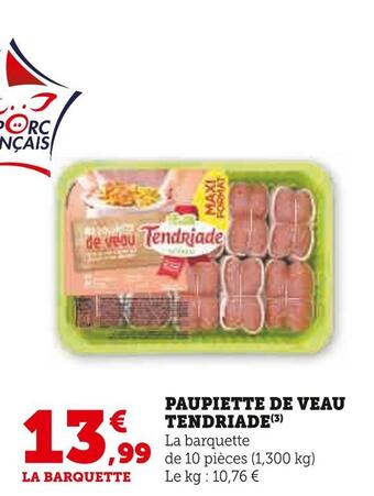 U Express Tendriade paupiette de veau offre