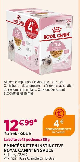 Royal canin emincés kitten instinctive en sauce