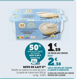 U Express U reve de lait offre