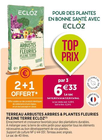 Delbard Ecloz terreau arbustes arbres & plantes fleuries pleine terre offre