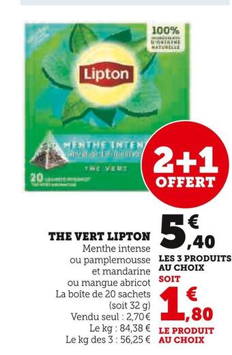 U Express Lipton the vert offre