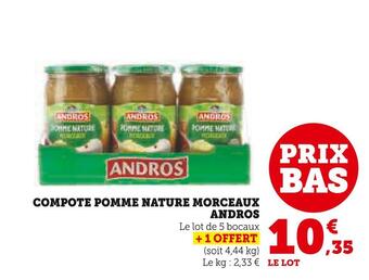 U Express Andros compote pomme nature morceaux offre
