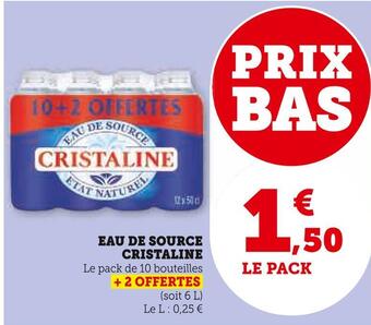 U Express Cristaline eau de source offre