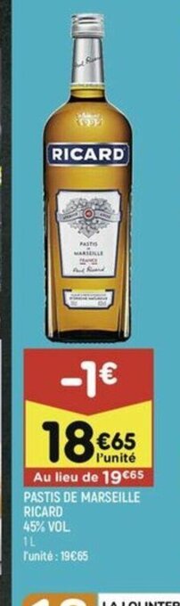 PASTIS MARSEILLE Ricard 45%vol