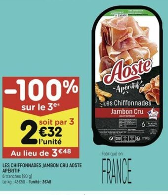 Leader Price LES CHIFFONNADES JAMBON CRU AOSTE APÉRITIF offre
