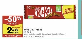 BARRE KITKAT NESTLE