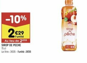 Leader Price SIROP DE PECHE offre