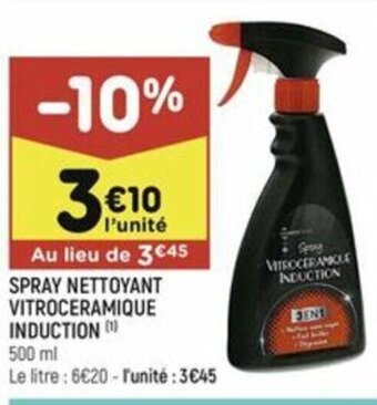 Leader Price SPRAY NETTOYANT VITROCERAMIQUE INDUCTION 500 ml offre