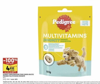 ALIMENT COMPLĂMENTAIRE POUR CHIENS ADULTES PEDIGREE MULTIVITAMINS IMMUNITĂ