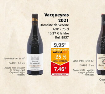Colruyt Vacqueyras 2021 offre