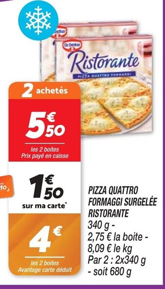 Netto PIZZA QUATTRO FORMAGGI SURGELÉE RISTORANTE offre