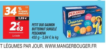 Netto PETIT DUO SAUMON BUTTERNUT SURGELÉ PESCANOVA offre
