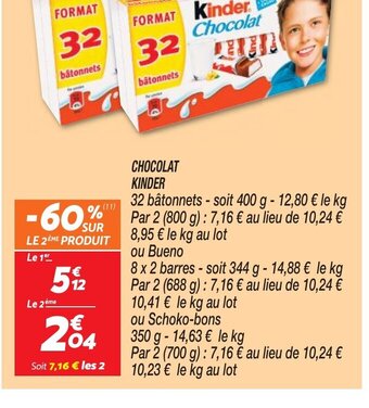 Netto CHOCOLAT KINDER offre