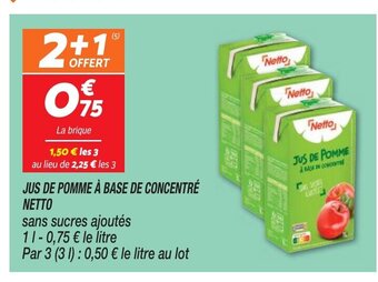 Netto JUS DE POMME À BASE DE CONCENTRÉ offre