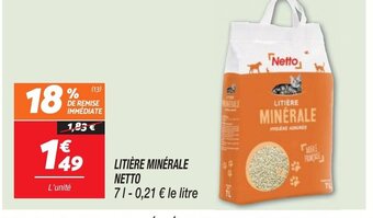 Netto LITIÈRE MINÉRALE NETTO offre
