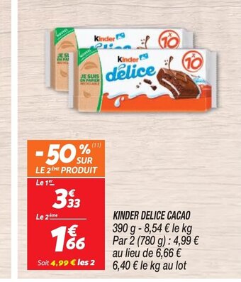 Netto KINDER DELICE CACAO offre