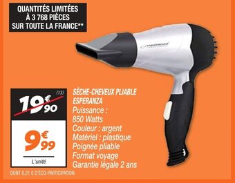 Netto SÈCHE-CHEVEUX PLIABLE ESPERANZA offre