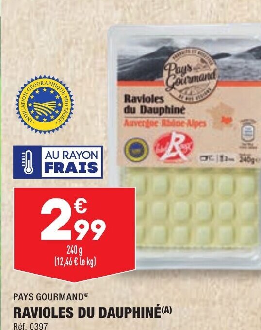 Promo RAVIOLES DU DAUPHINÉ chez ALDI