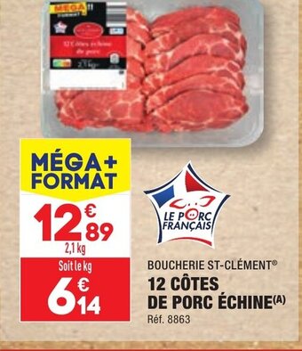 ALDI 12 CÔTES DE PORC ÉCHINE offre
