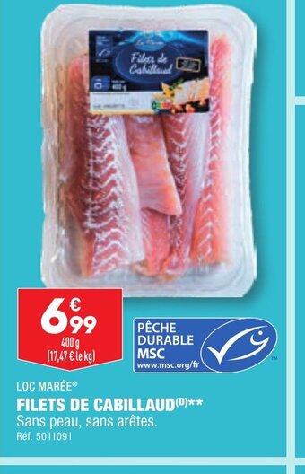 ALDI FILETS DE CABILLAUD offre