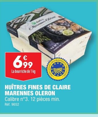 ALDI HUÎTRES FINES DE CLAIRE MARENNES OLERON offre