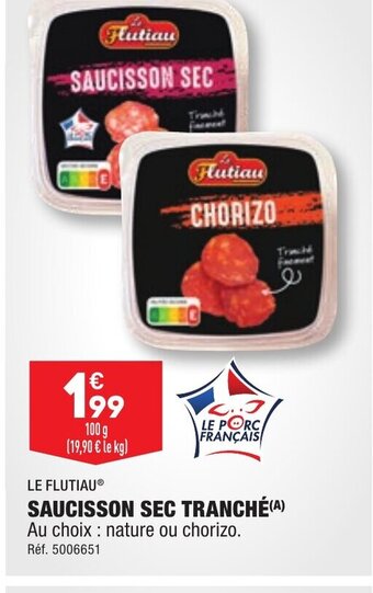 ALDI SAUCISSON SEC TRANCHÉ offre
