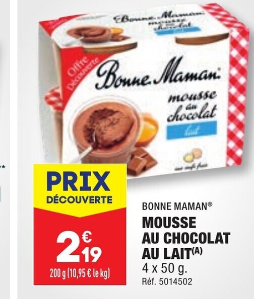 Promo MOUSSE AU CHOCOLAT AU LAIT chez ALDI