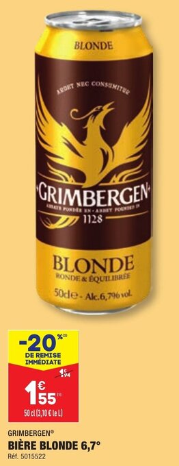 ALDI BIÈRE BLONDE 6,7 offre