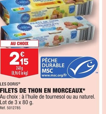 ALDI FILETS DE THON EN MORCEAUX offre