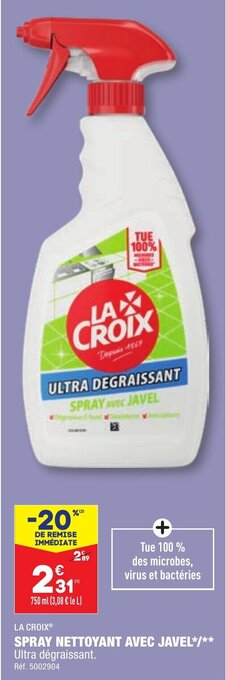 ALDI SPRAY NETTOYANT AVEC JAVEL offre