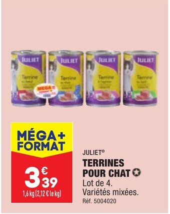 ALDI TERRINES POUR CHAT offre