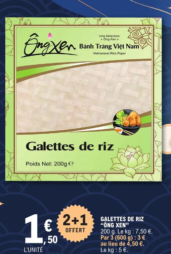 E.Leclerc GALETTES DE RIZ “ÔNG XEN” offre