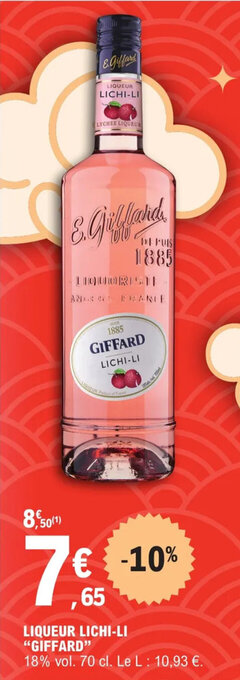 E.Leclerc LIQUEUR LICHI-LI "GIFFARD" offre