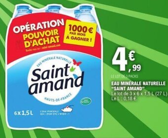 E.Leclerc EAU MINÉRALE NATURELLE "SAINT AMAND" offre