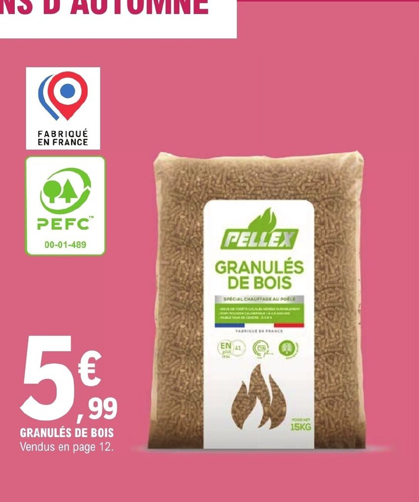 Promo GRANULÉS DE BOIS chez E.Leclerc
