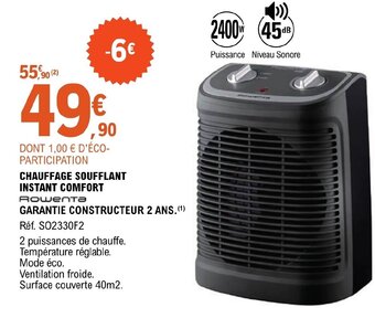 E.Leclerc CHAUFFAGE SOUFFLANT INSTANT COMFORT offre