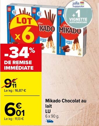 Mikado Chocolat au lait LU