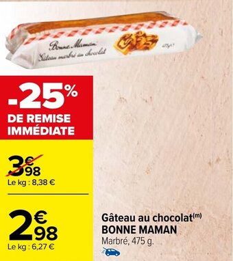Carrefour Market Gâteau au chocolat(m) BONNE MAMAN offre
