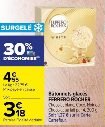 Carrefour Market Bâtonnets glacés FERRERO ROCHER offre
