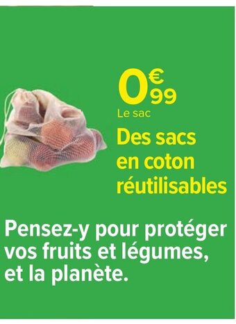 Carrefour Market Des sacs en coton réutilisables offre